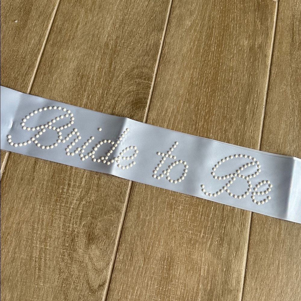 White Bride to Be Sash